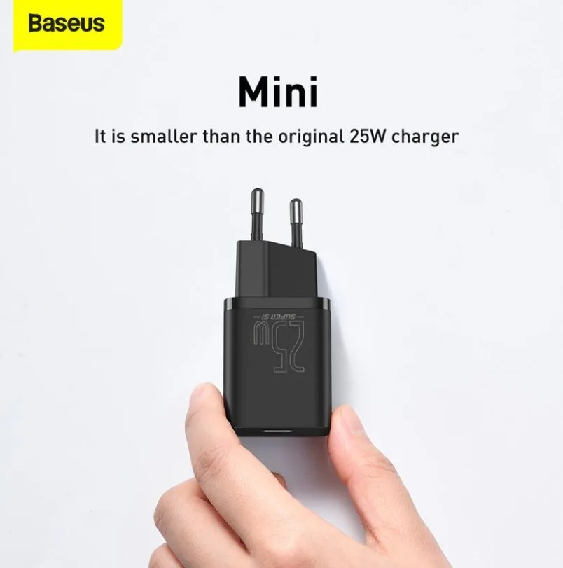 Baseus Super Si Quick Charger 1C 25W With Cable Type-C to Type-C 3A