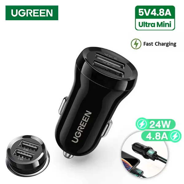UGREEN 24W Dual USB Port Fast Car Charger 50875